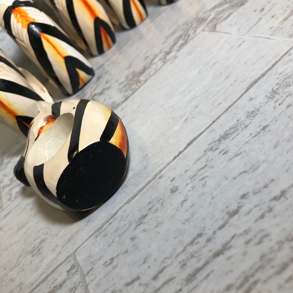 8 Wooden Animal Napkin Rings. Safari Zebra 3.5" - Picture 5 of 6
